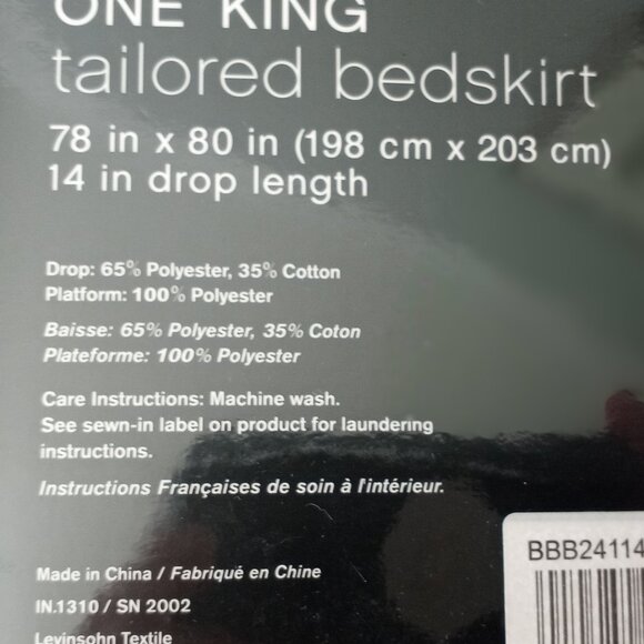 'Bed Bath & Beyond' King Tailored Bed skirt NWT Cranberry - Picture 4 of 5